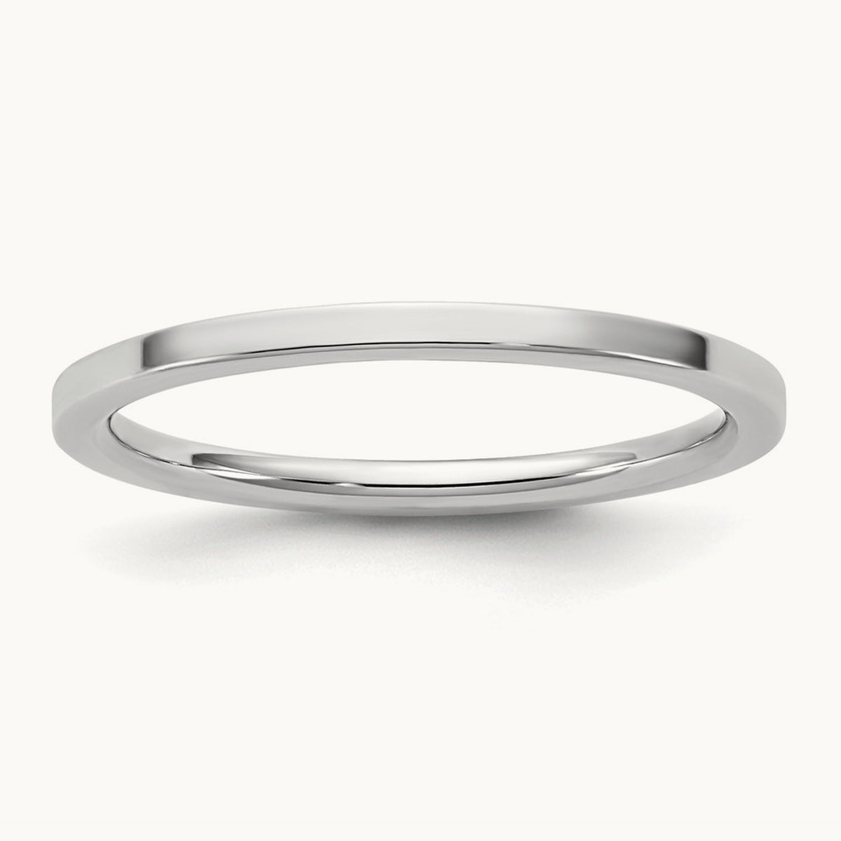 Standard Flat Comfort Fit Band, 1.5mm, 10K White Gold