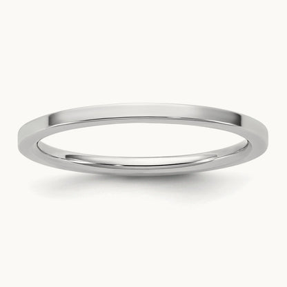 Standard Flat Comfort Fit Band, 1.5mm, 10K White Gold