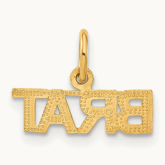 Polished BRAT Charm, 14K
