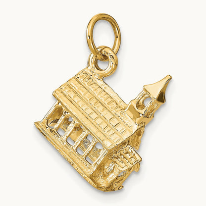 3-D Church Charm, 14K