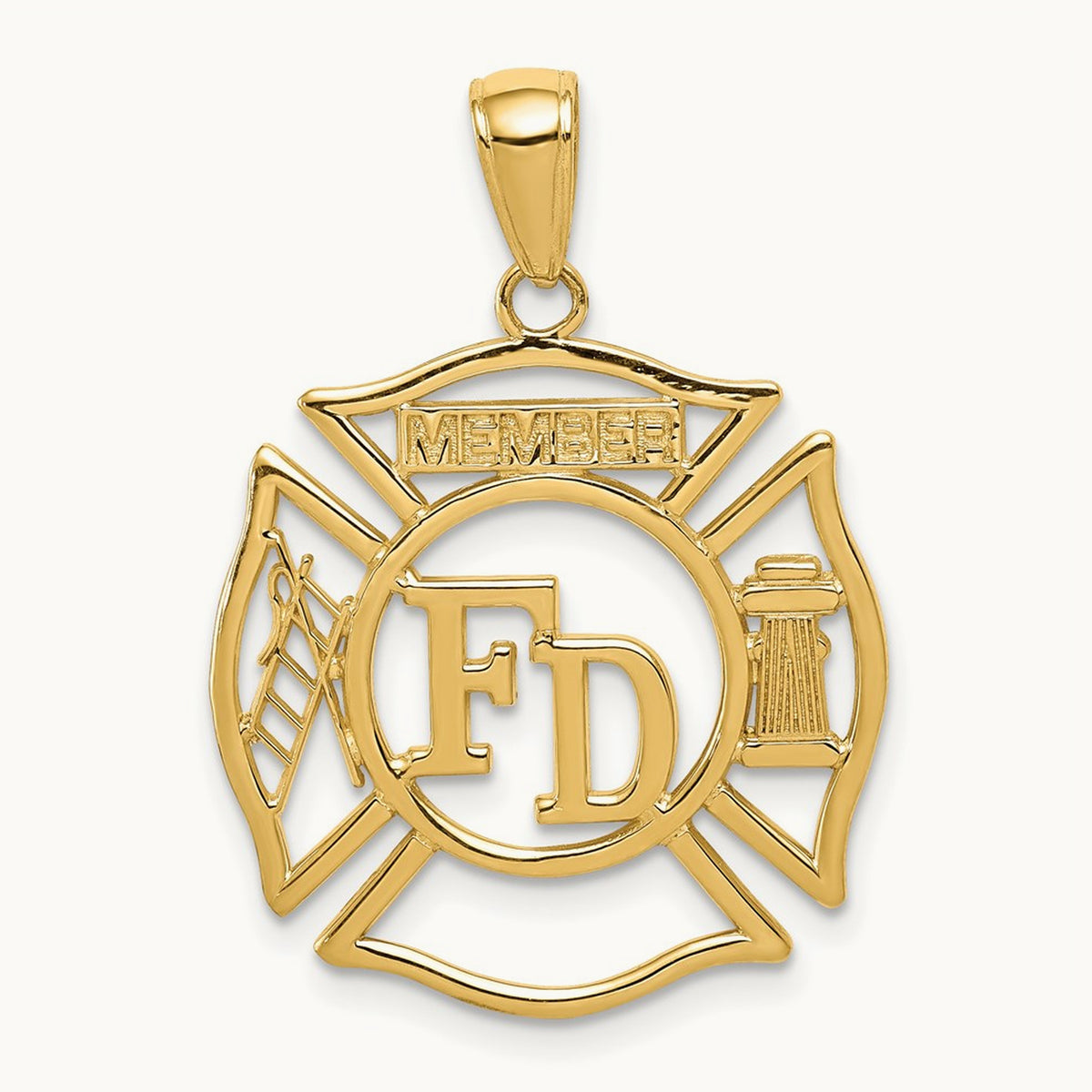 FD MEMBER in Shield Pendant — 14K Yellow Gold