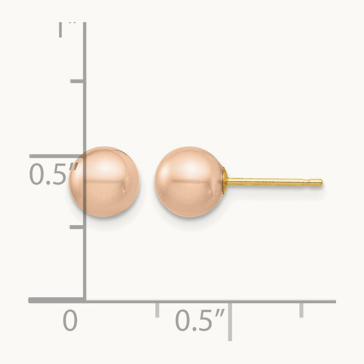 Madi K 6- Pink Round Freshwater Cultured Pearl Stud Post Earrings, 7mm, 14K