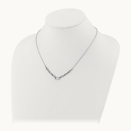 Fashion Link Necklace, 0.50 ct tw Lab-Grown Diamond — 14K White Gold