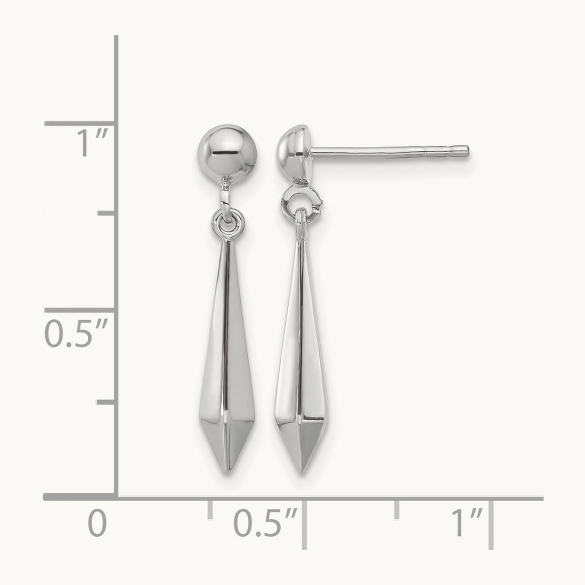 Polished Post Dangle Earrings, 10K White Gold — Leslie's