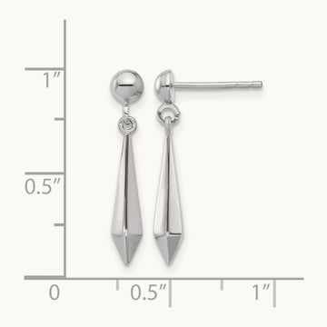 Polished Post Dangle Earrings, 10K White Gold — Leslie's