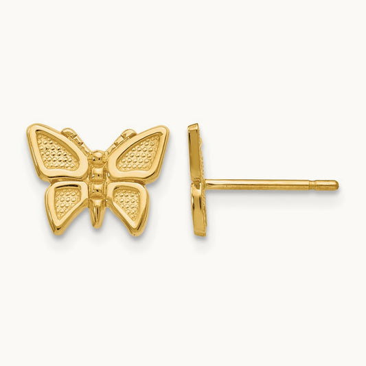 Polished Butterfly Post Earrings — 7mm