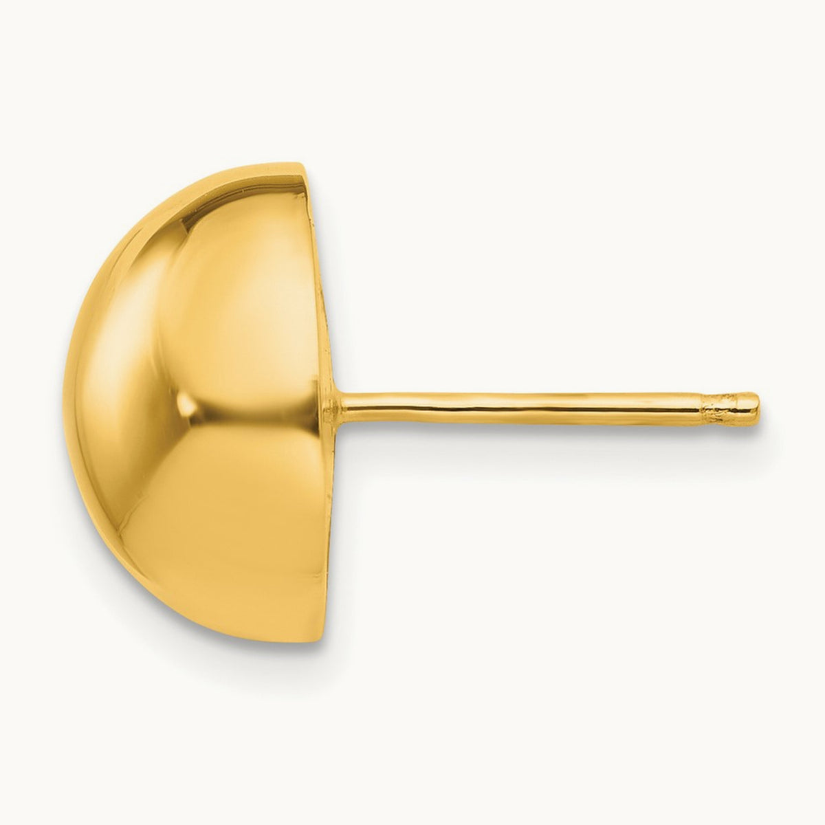 Single Polished Half Ball Post Earring — 12mm