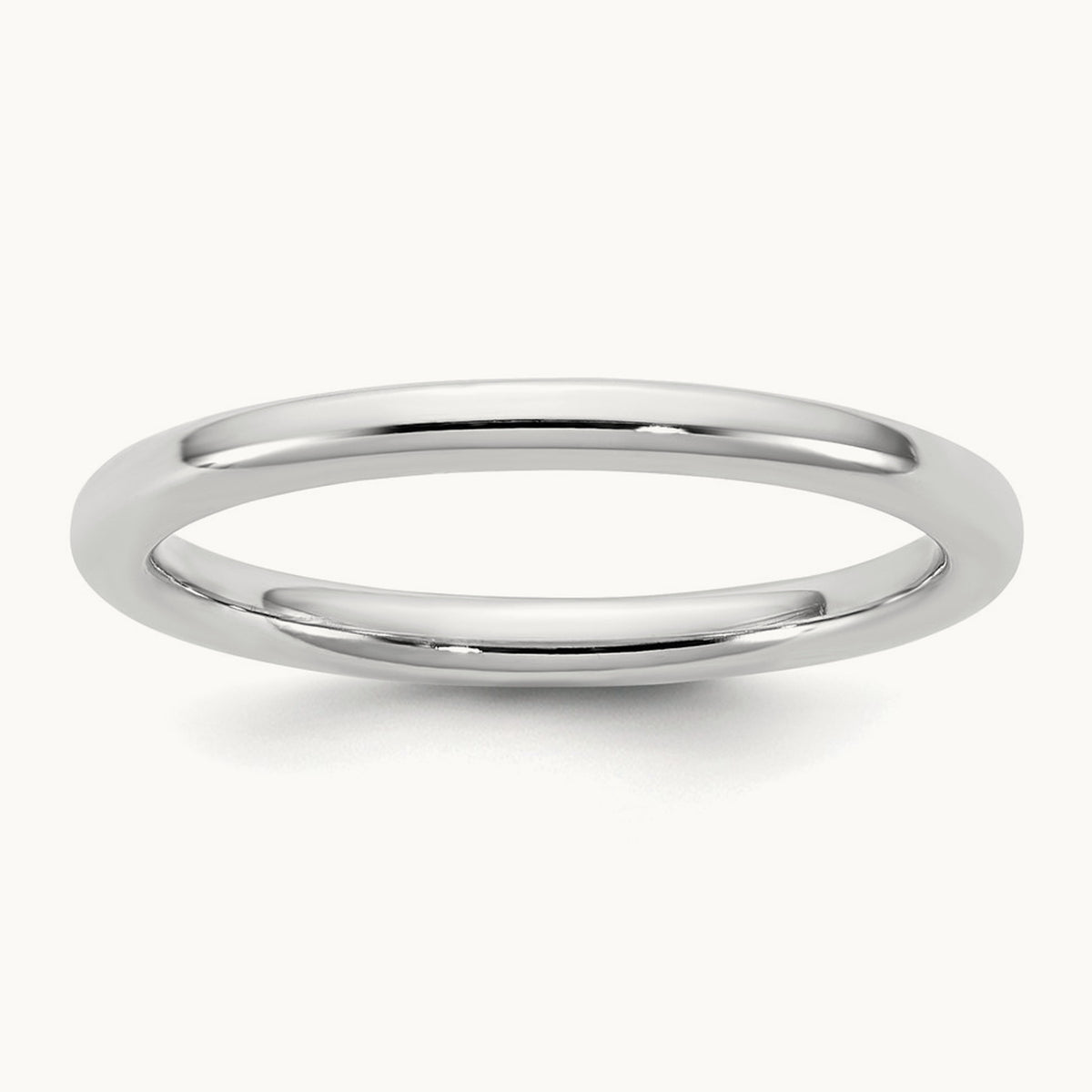 European Comfort Fit Band — 14K White Gold, 2mm