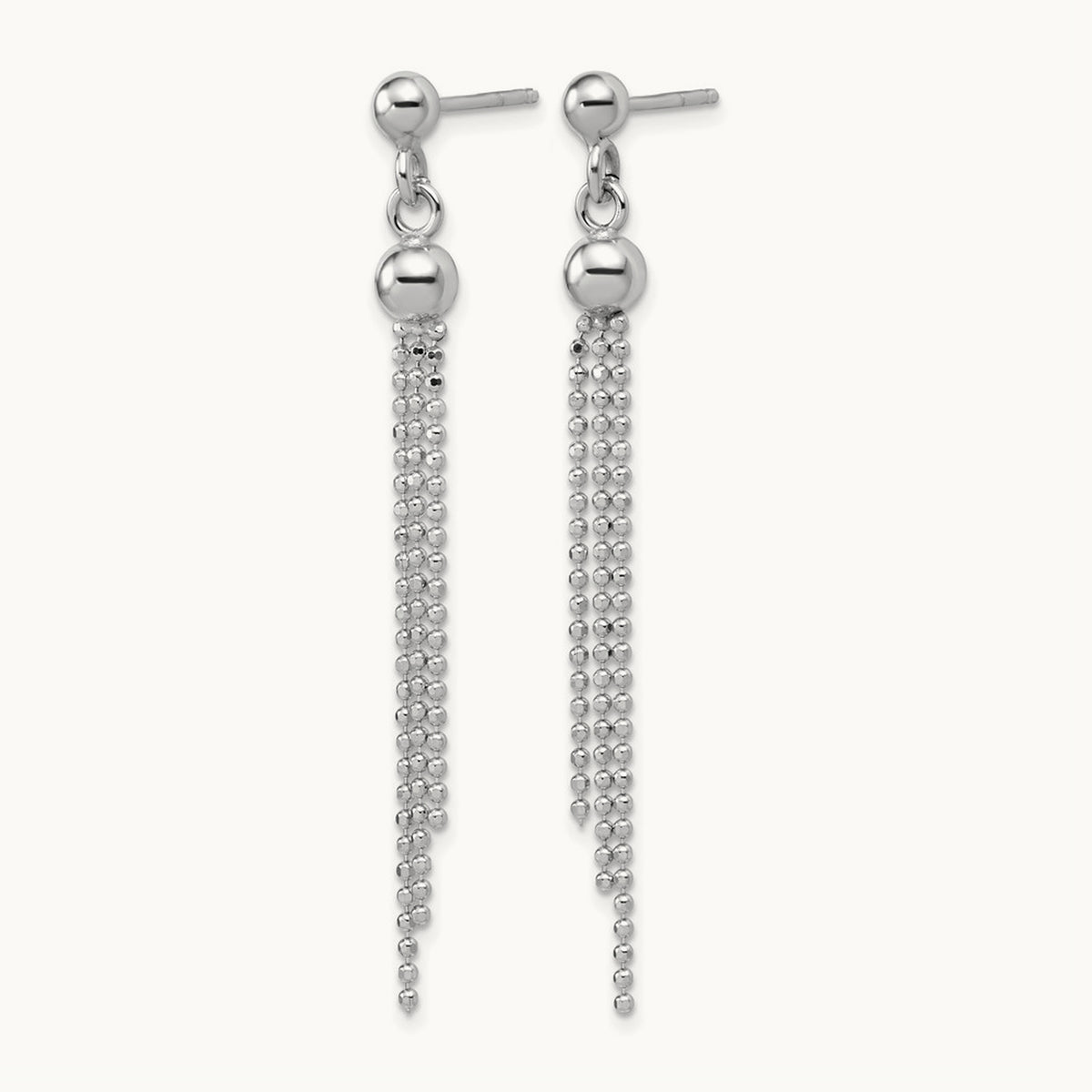 RH-plated Polished D/C Fancy Dangle Post Earrings, Sterling Silver — Leslie's