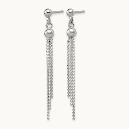 RH-plated Polished D/C Fancy Dangle Post Earrings, Sterling Silver — Leslie's