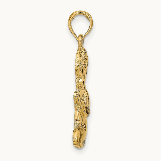 Praying Boy Pendant, 14K