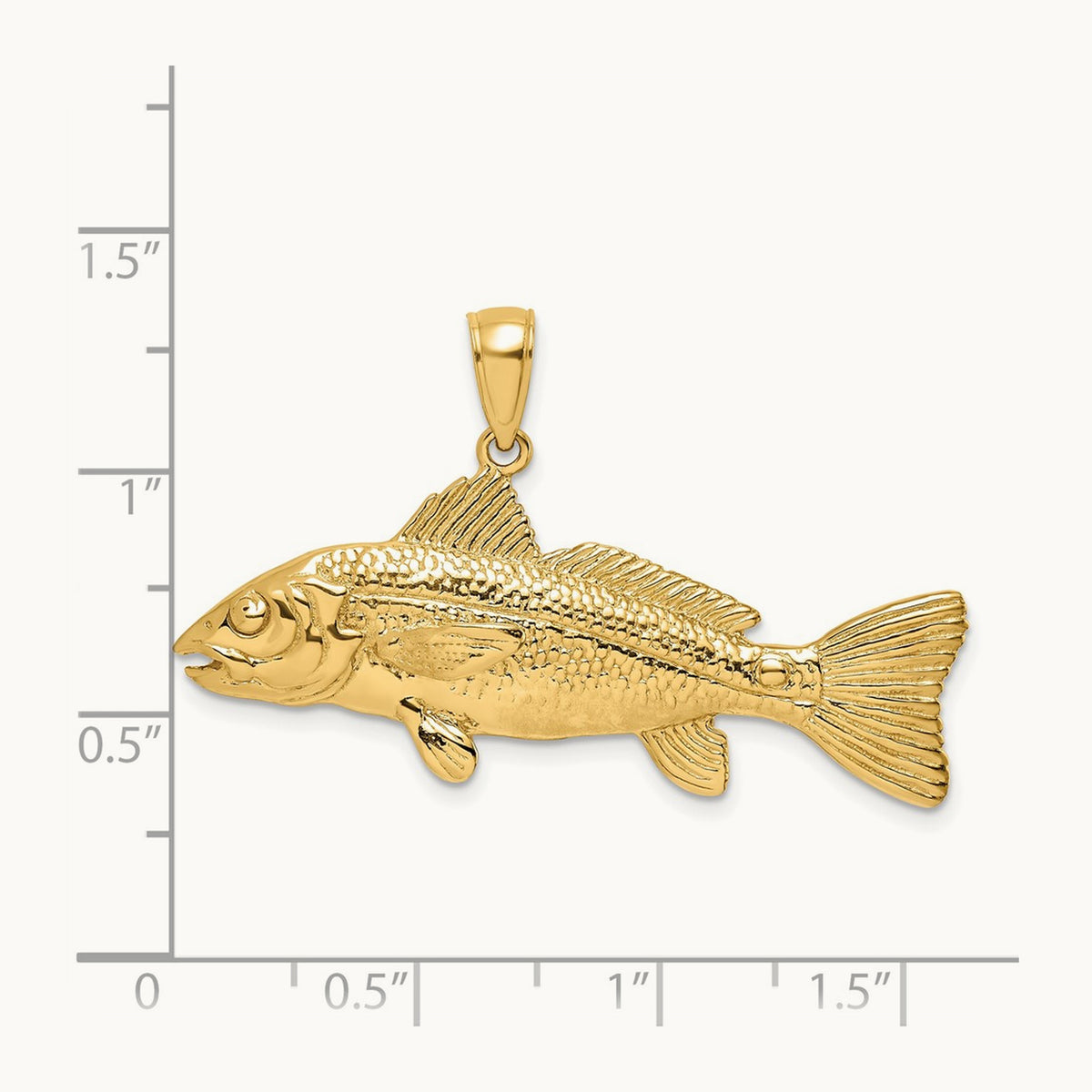 3-D Red Fish Charm — 14.8mm