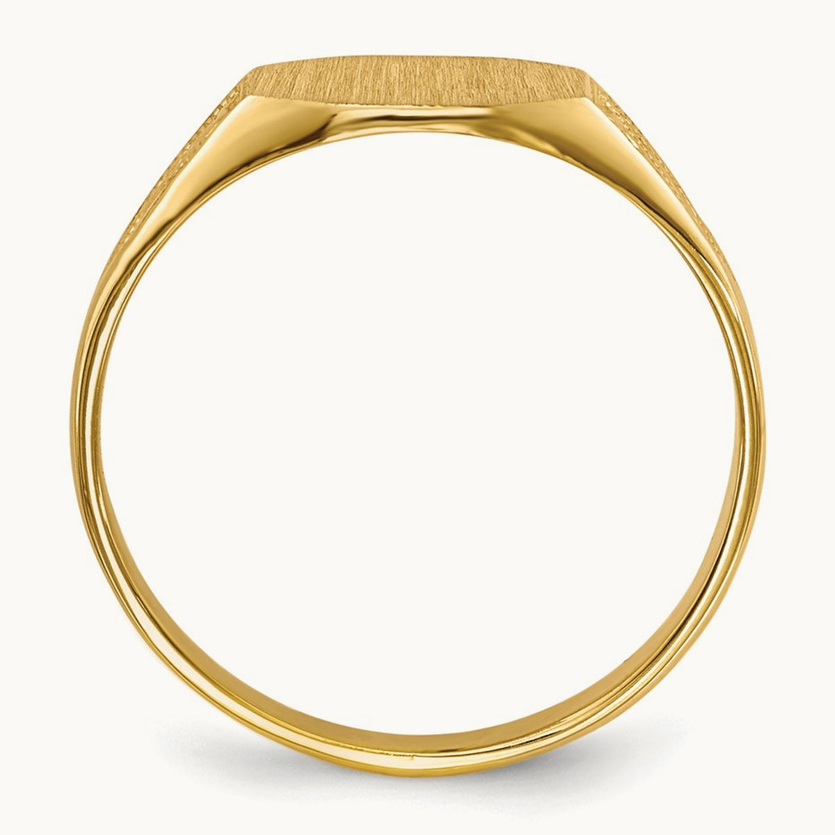 8.5x7. Closed Back Signet Ring, 0mm, 14K
