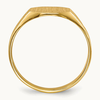 8.5x7. Closed Back Signet Ring, 0mm, 14K