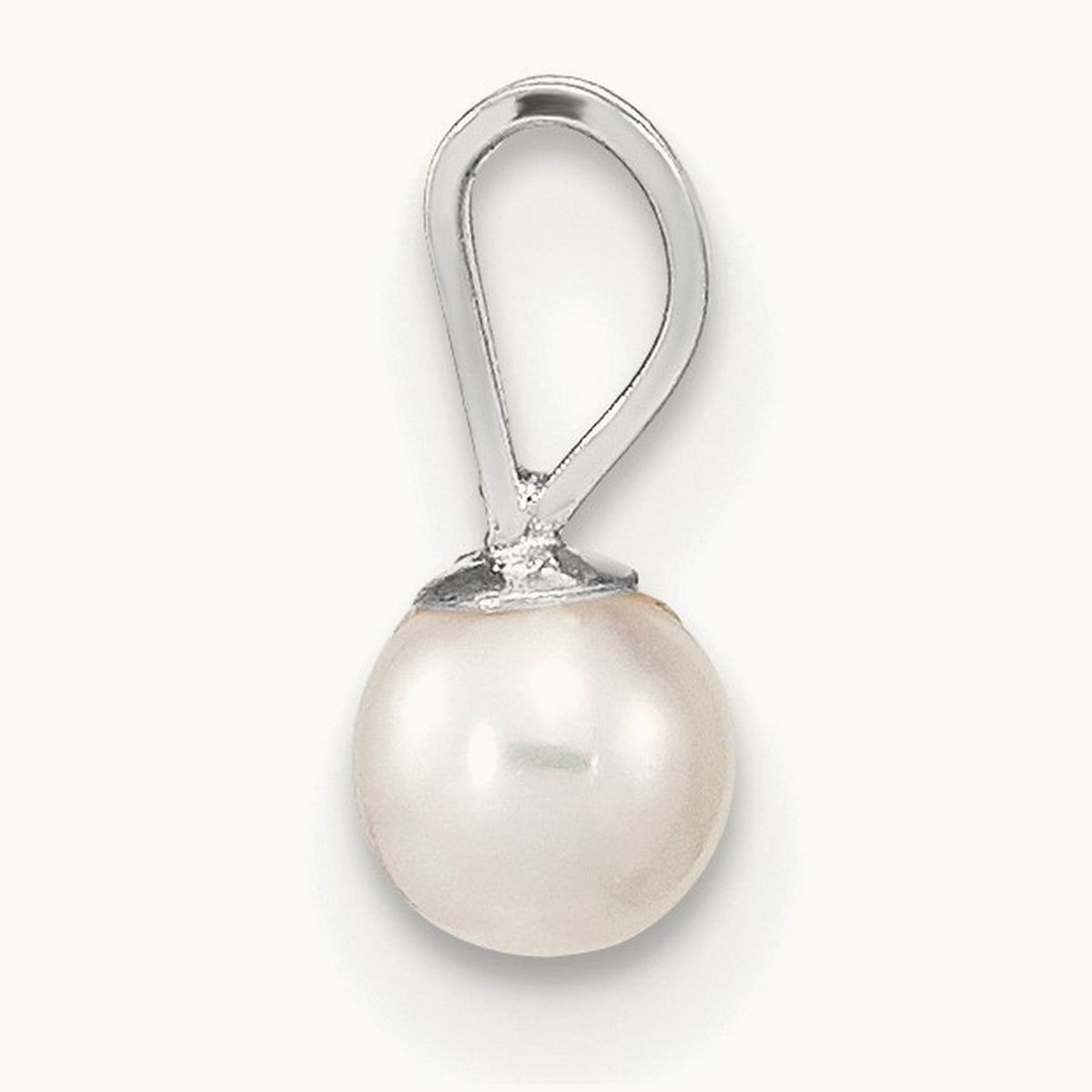 WG 3- Round White Freshwater Cultured Pearl Pendant, 4mm, 14K
