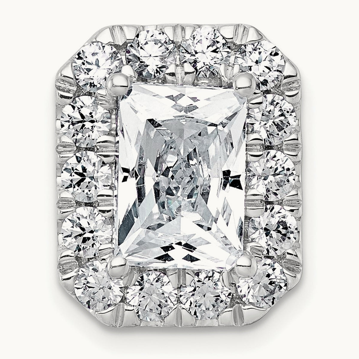 Radiant Halo Chain Slide, 0.25-5.50 ct tw Lab-Grown Diamond — 4 1/3 ct, 14K White Gold