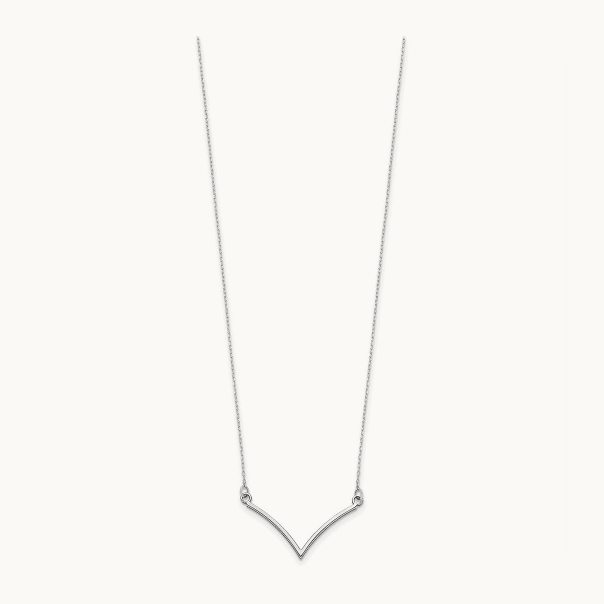 V Necklace — 14K White Gold