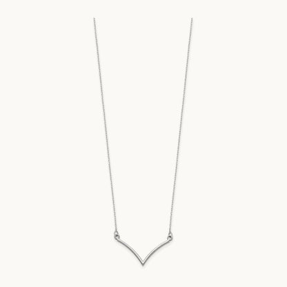 V Necklace — 14K White Gold