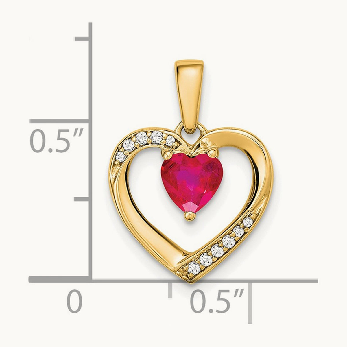 Ruby and Diamond Heart Pendant — photo set