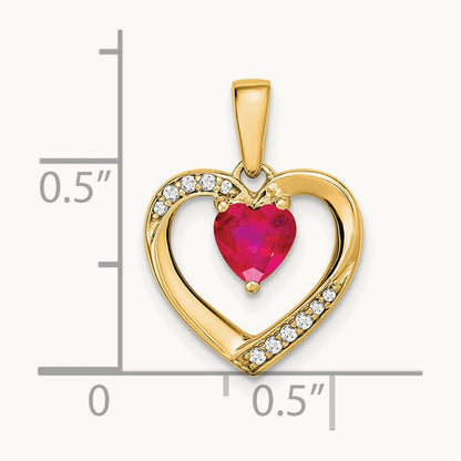 Ruby and Diamond Heart Pendant — photo set