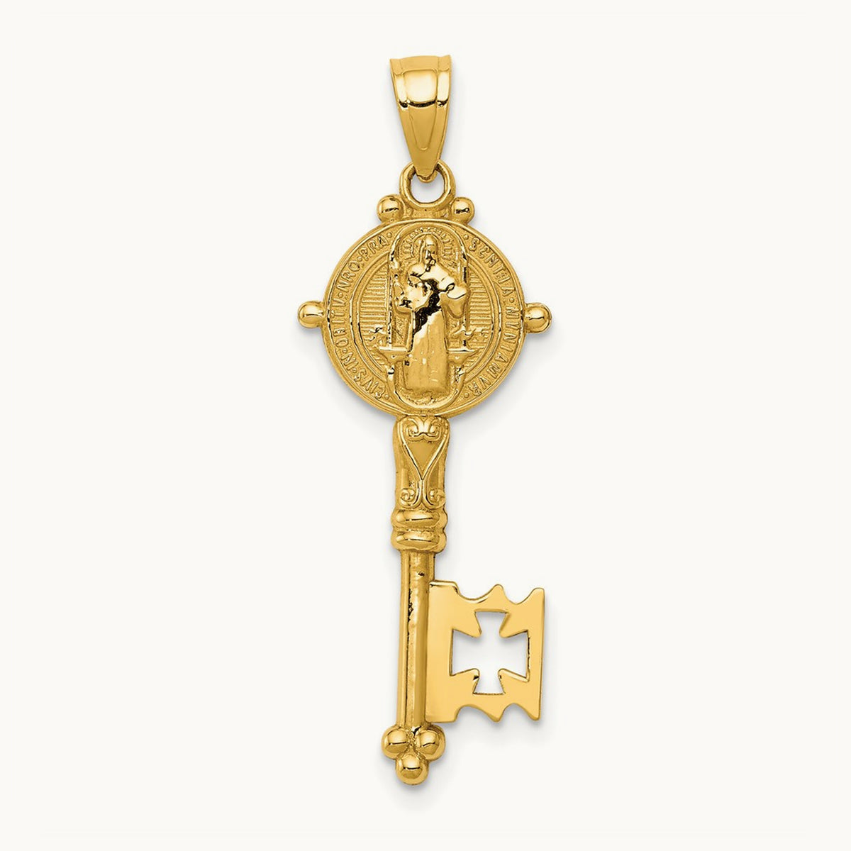 San Benito 2-Sided Key Pendant, 14K
