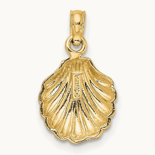Polished Scallop Shell Charm — 19mm
