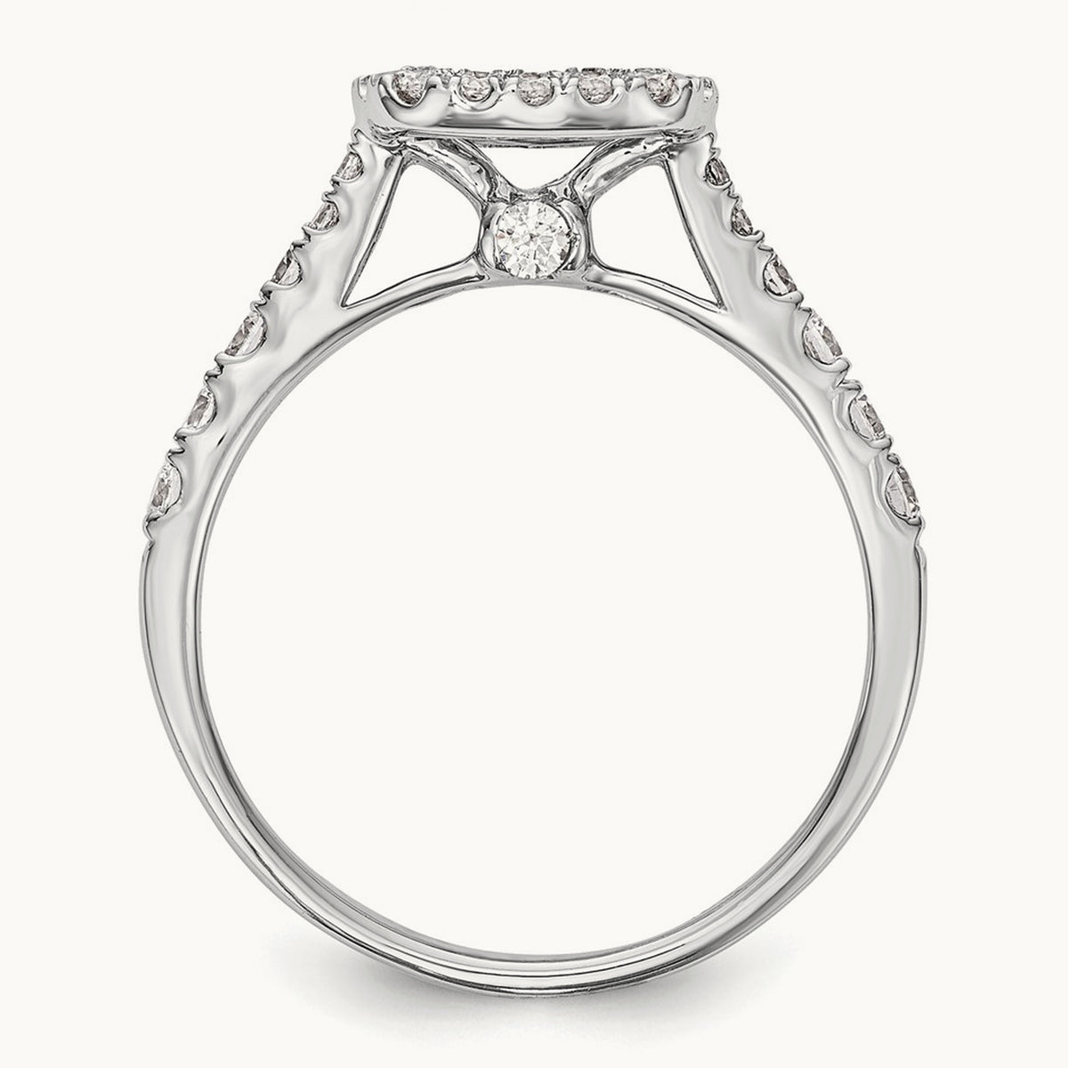 Semi-Mount Halo Peg Set Engagement Ring, 0.50 ct tw Lab-Grown Diamond
