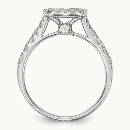 Semi-Mount Halo Peg Set Engagement Ring, 0.50 ct tw Lab-Grown Diamond