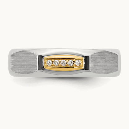 14ktt IB Goodman Mens Satin Complete 1/20ct Diamond Ring