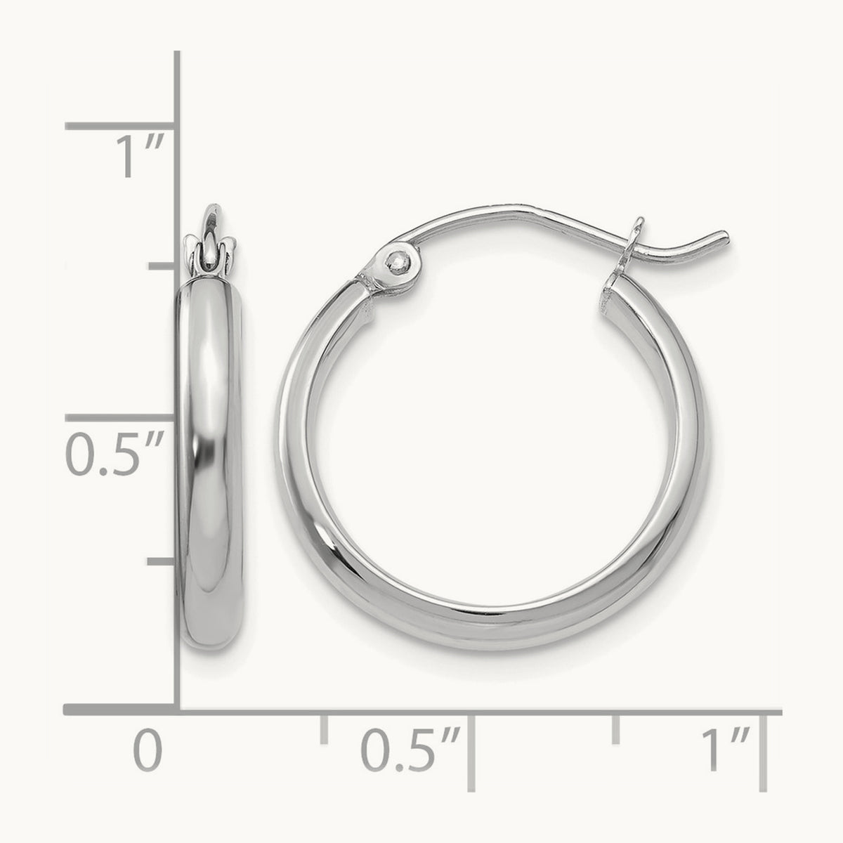 Hoop Earrings, 14K White Gold