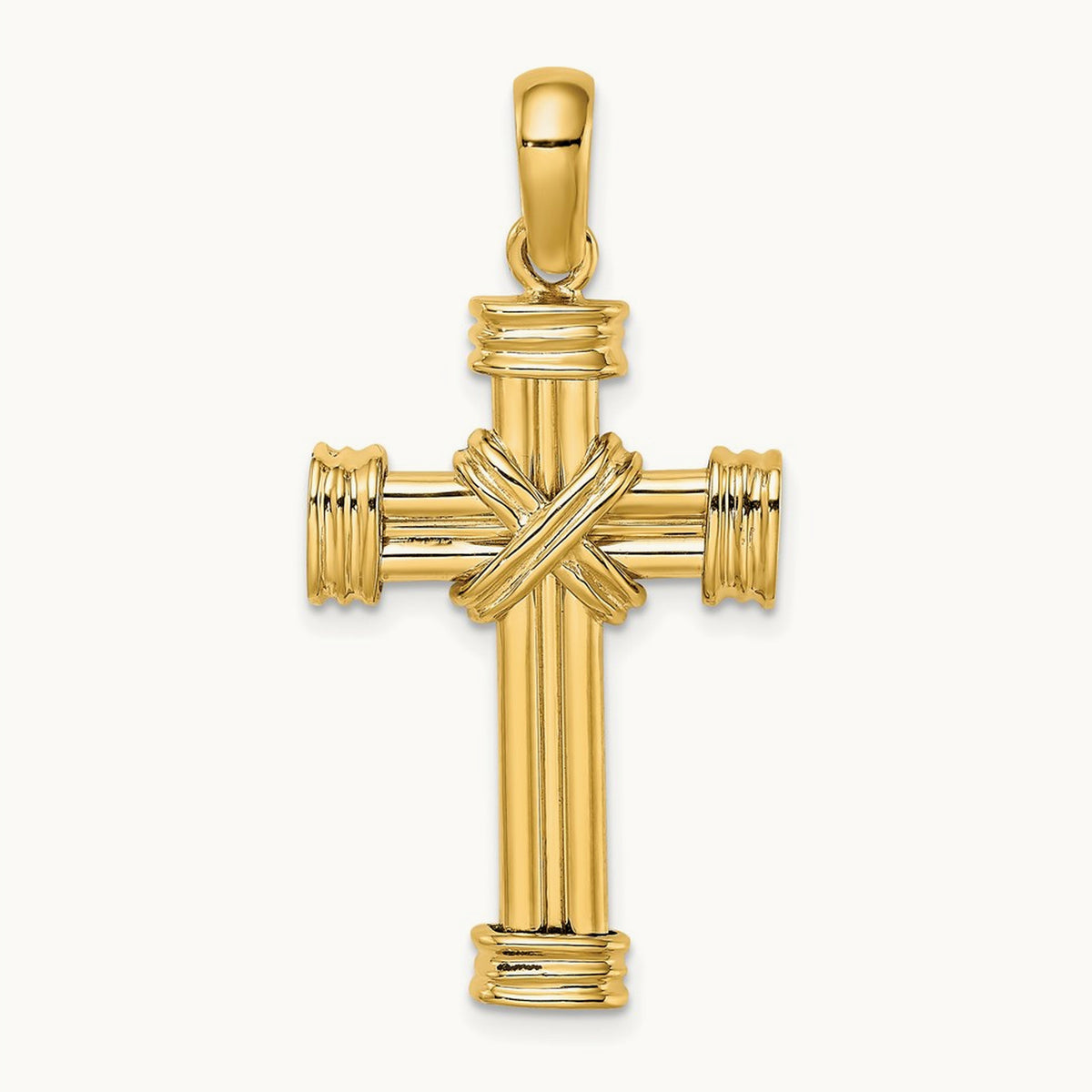 Polished Cross Charm, 14K