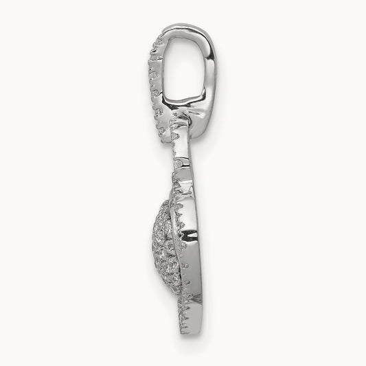 1/5ct. Diamond Fancy Heart Pendant, 14K White Gold