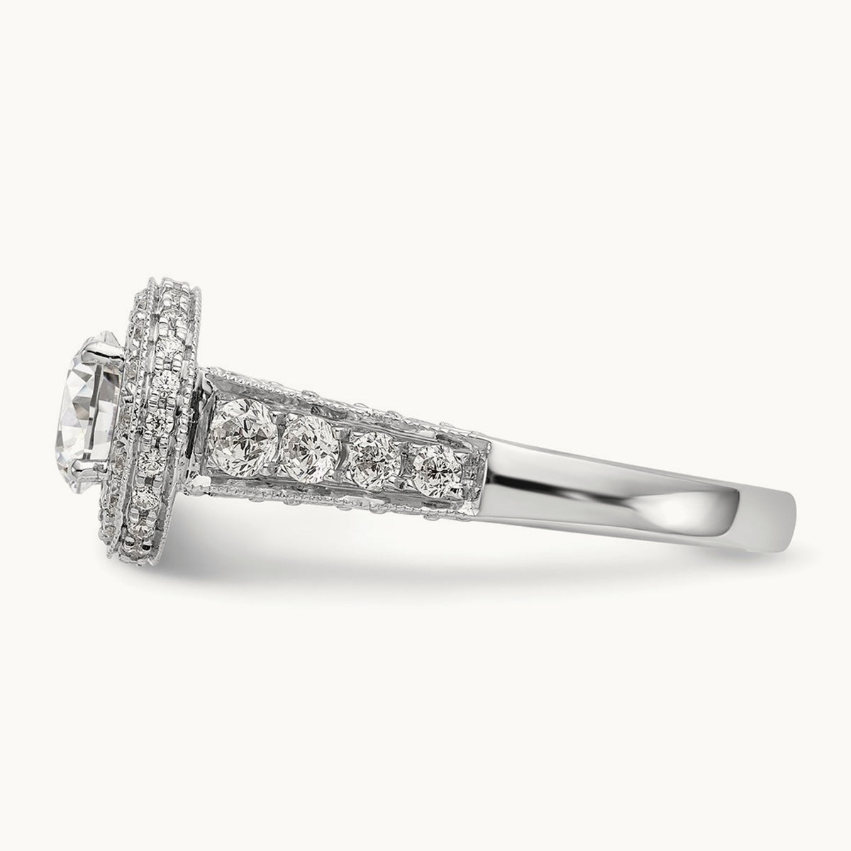 Round Semi-Mount Halo Engagement Ring, 0.75 ct tw