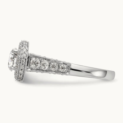 Round Semi-Mount Halo Engagement Ring, 0.75 ct tw