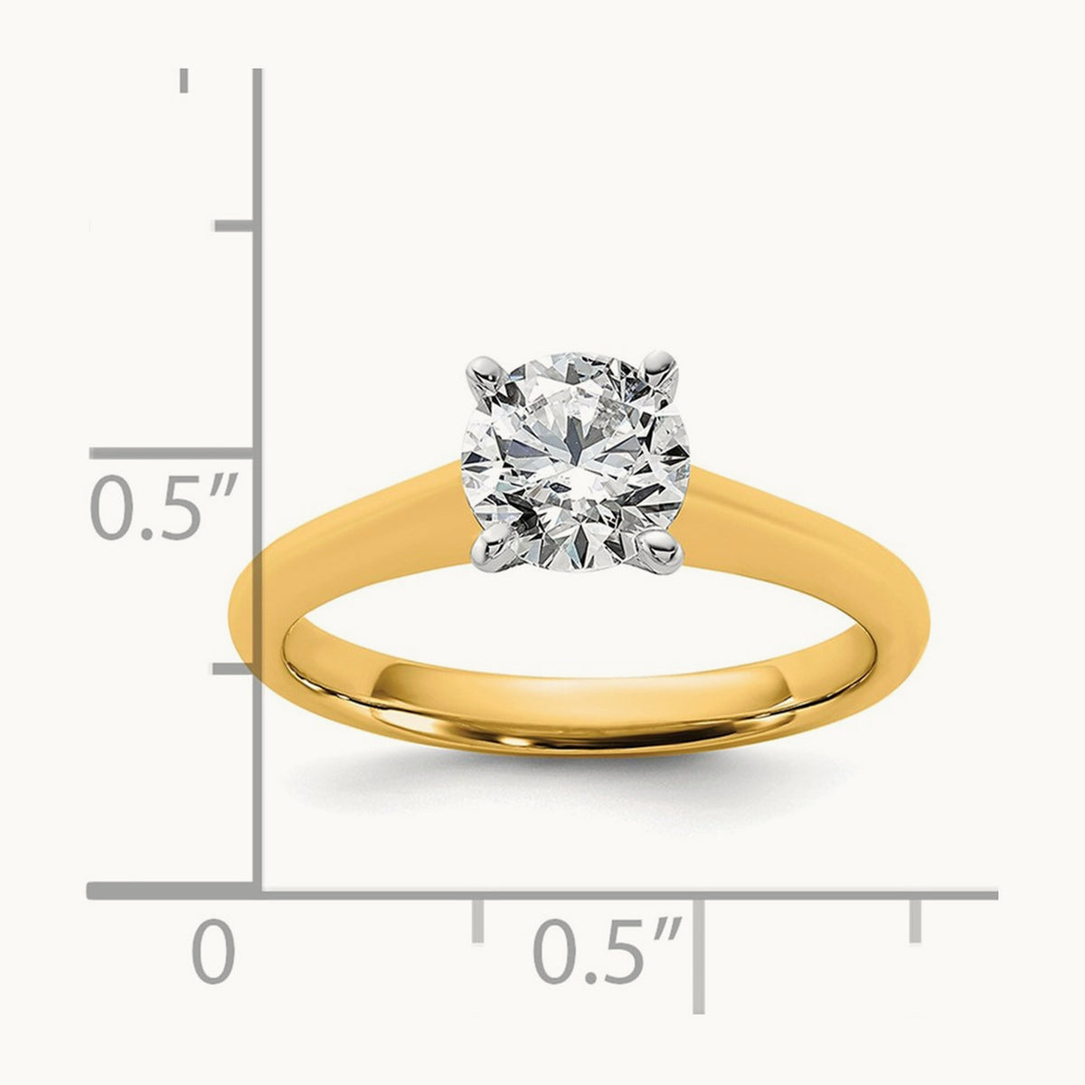 Round 8X Ring, 1.00 ct tw Lab-Grown Diamond — 14K Two-Tone
