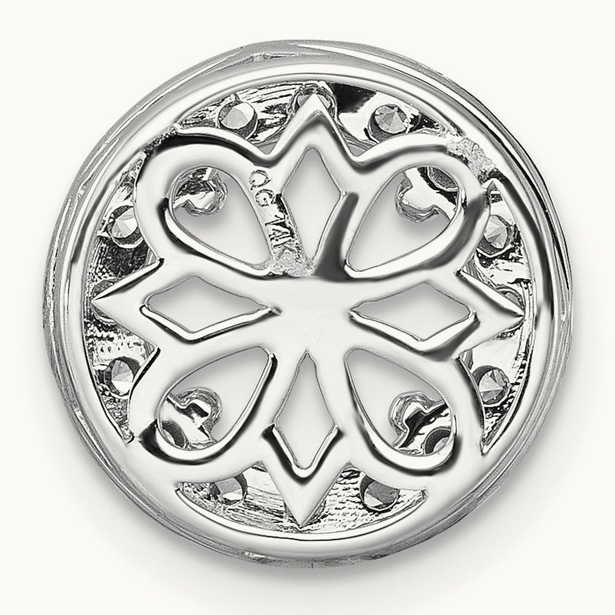 Semi-Mount Round Halo Chain Slide, Lab-Grown Diamond — for 1/2 ct center, 14K White Gold