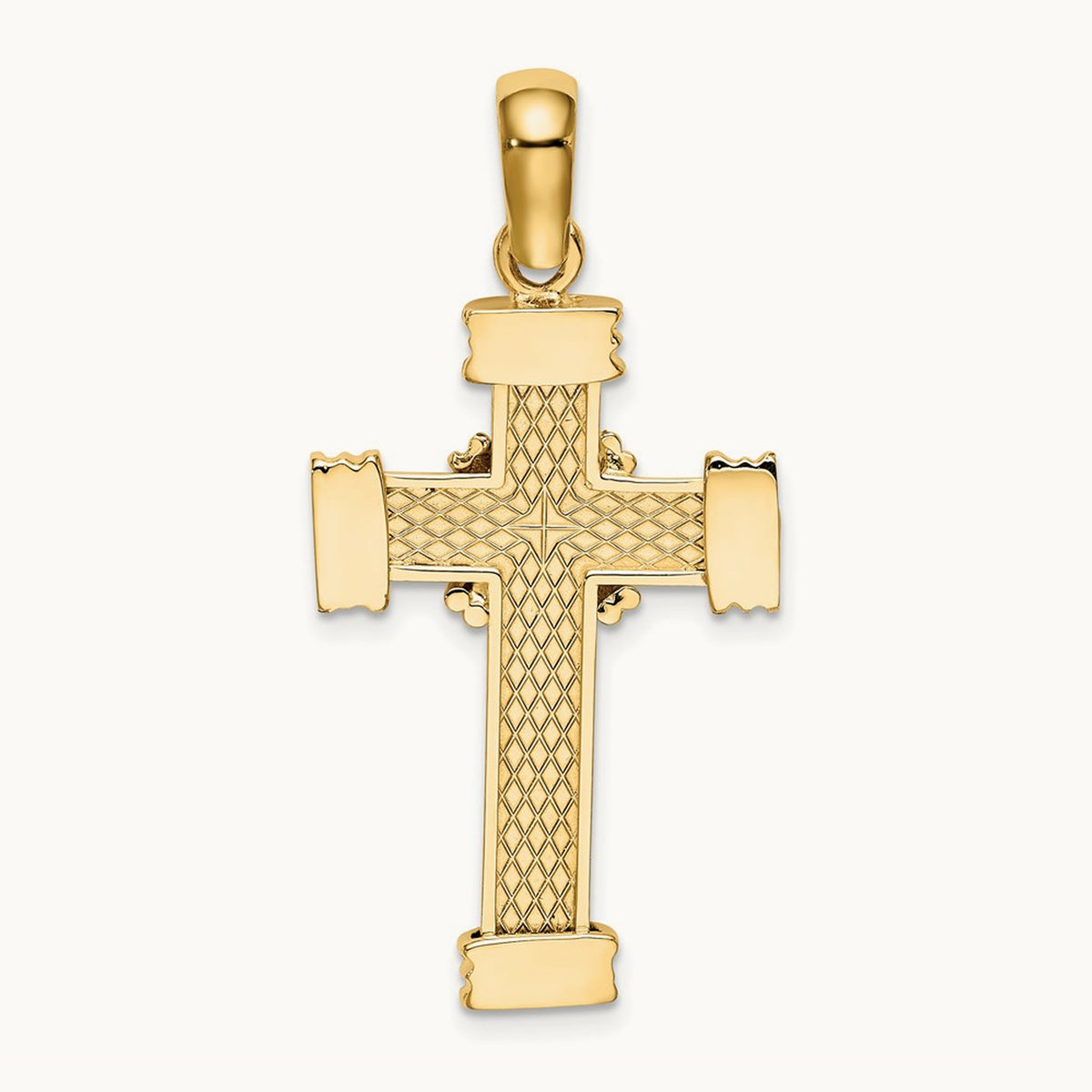 Polished Cross Charm, 14K