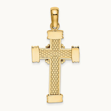 Polished Cross Charm, 14K