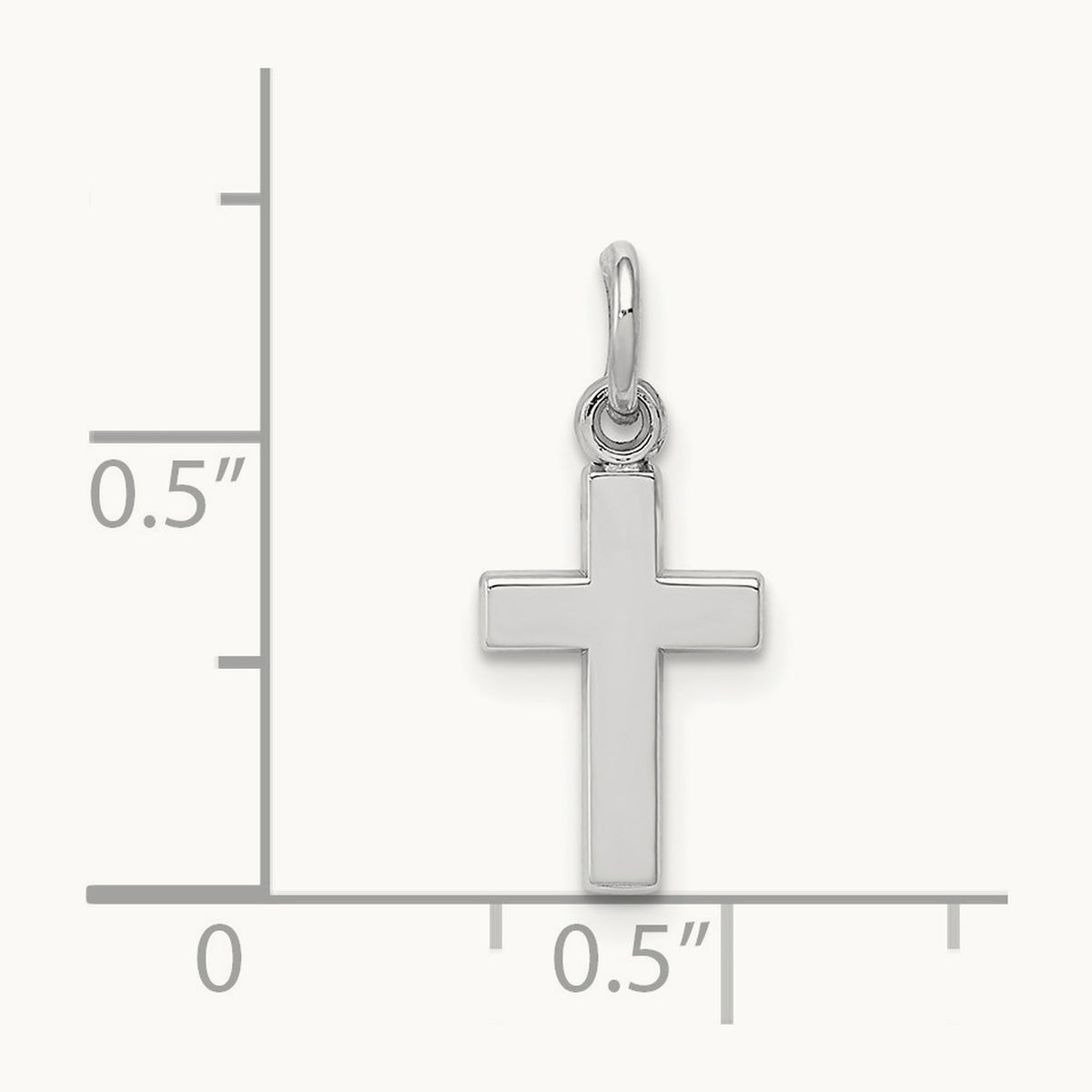 Cross Charm, 14K White Gold