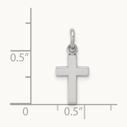 Cross Charm, 14K White Gold