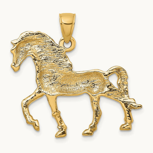 Horse Walking Charm, 14K