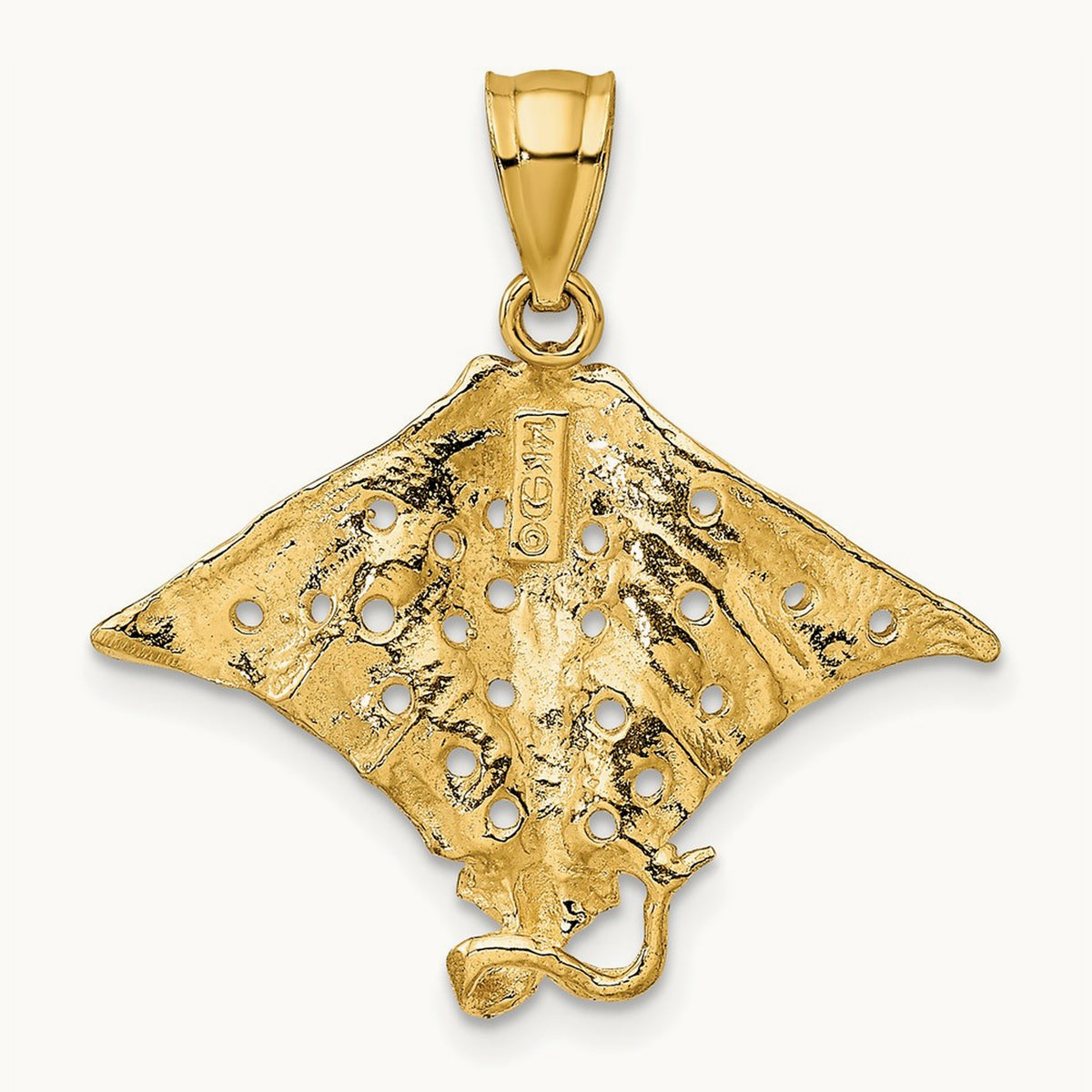 Spotted Eagle Ray with Holes Charm — 25mm
