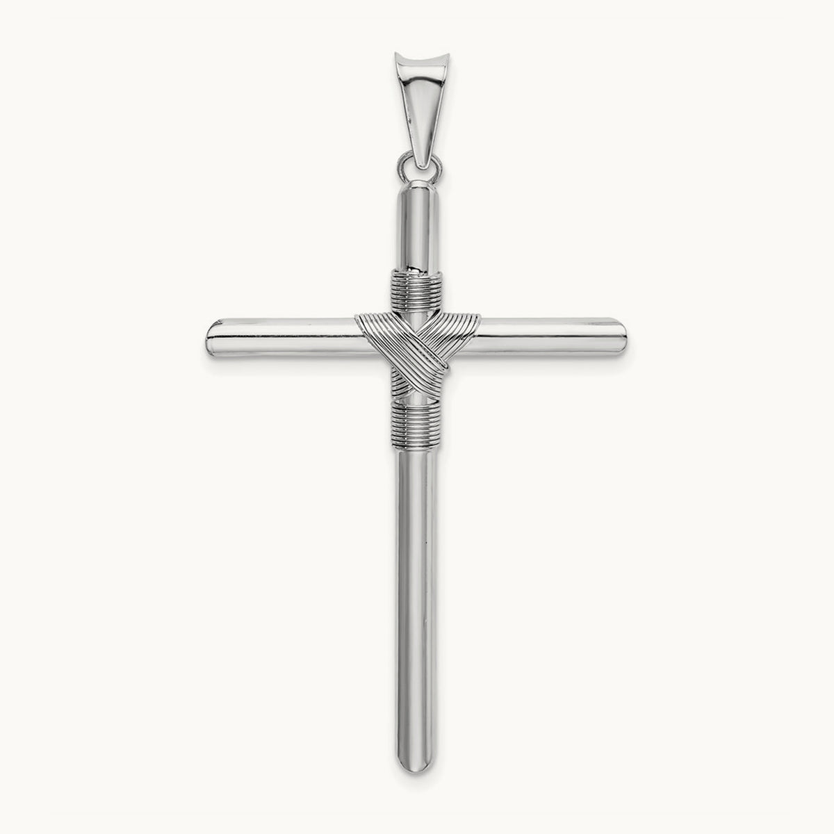 Center Wrap Tube Cross Pendant — 49.32mm