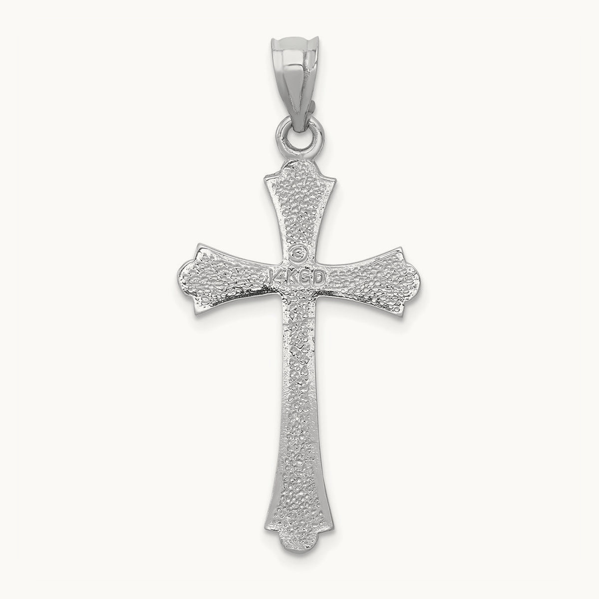 Cross Pendant, 14K White Gold