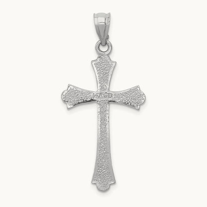 Cross Pendant, 14K White Gold