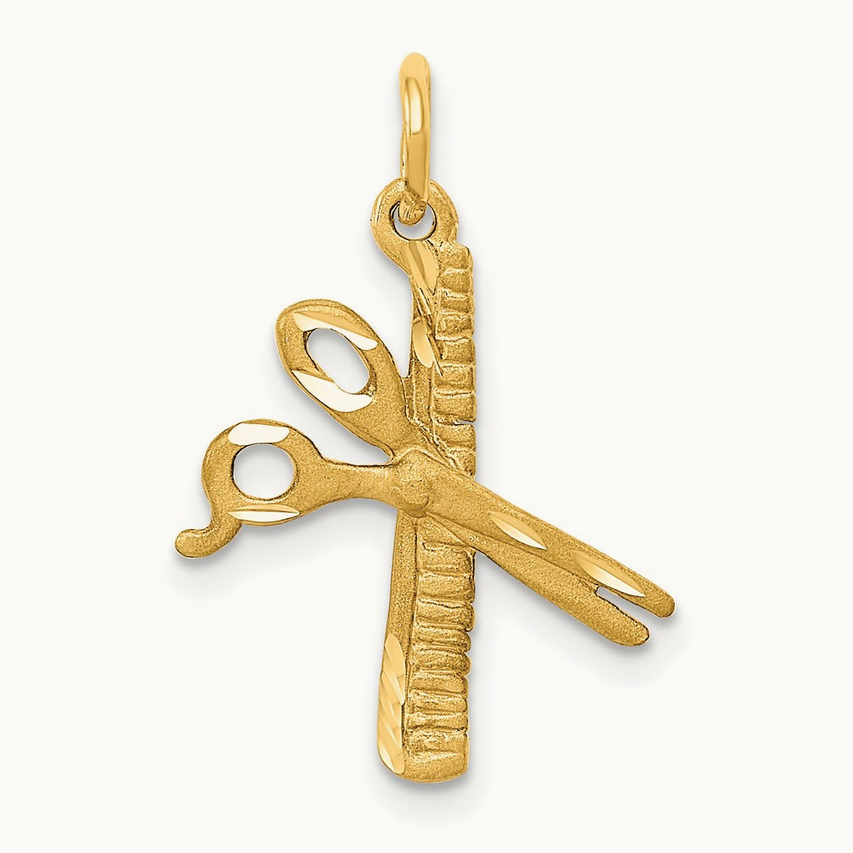 Comb and Scissors Charm, 14K