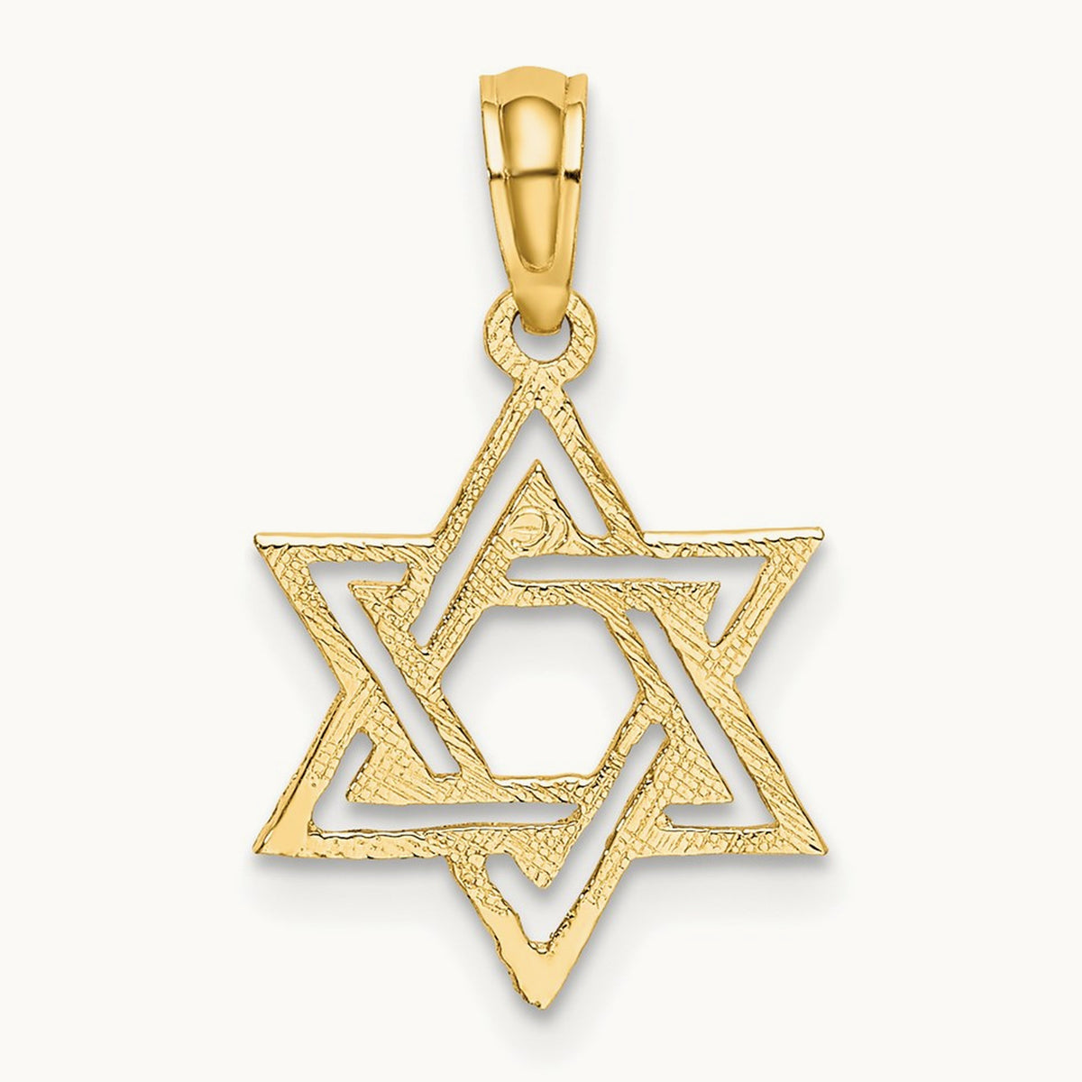 Polished Star Of David Charm — 14K Yellow Gold, 19.1mm