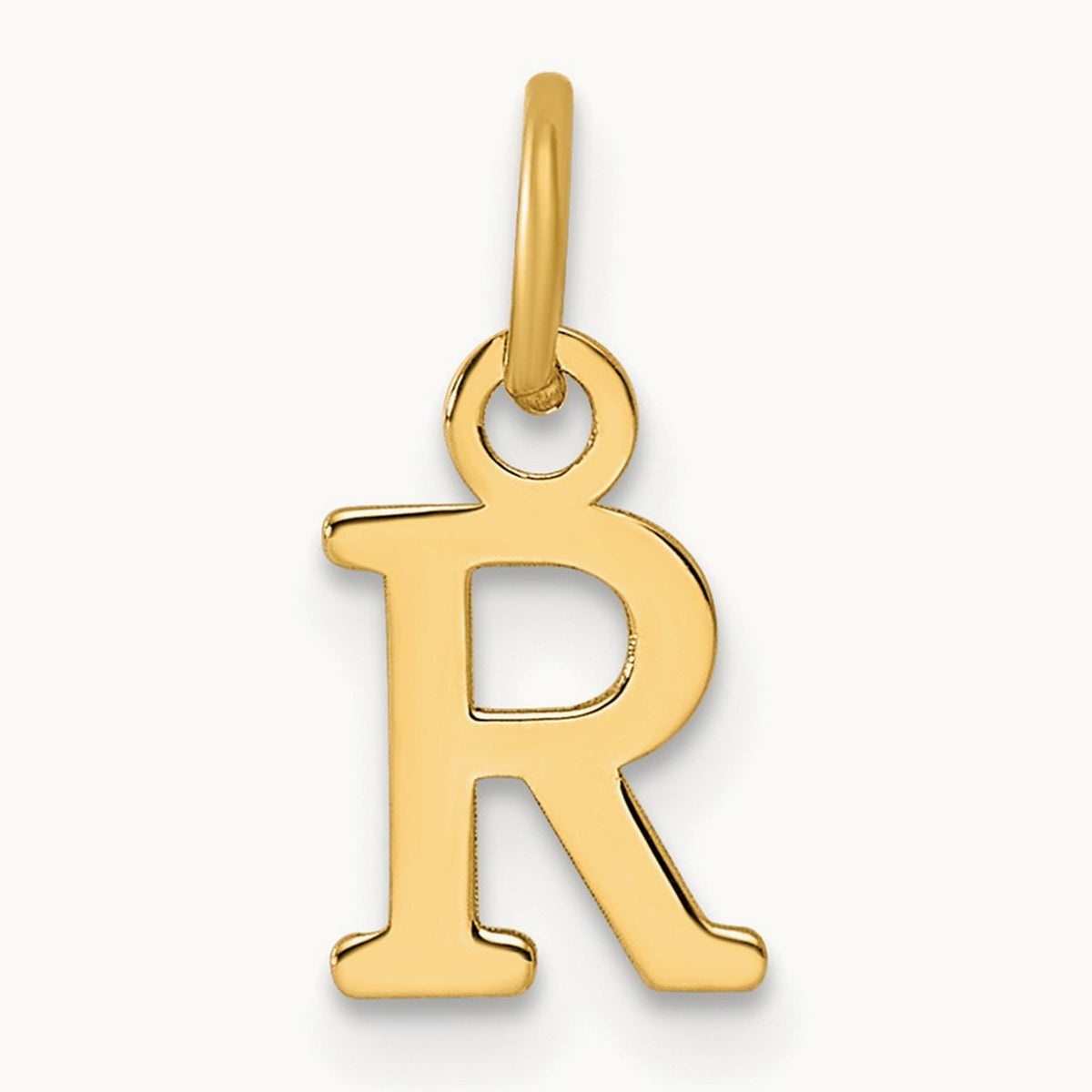 Cutout Letter R Initial Pendant, 14K Yellow Gold