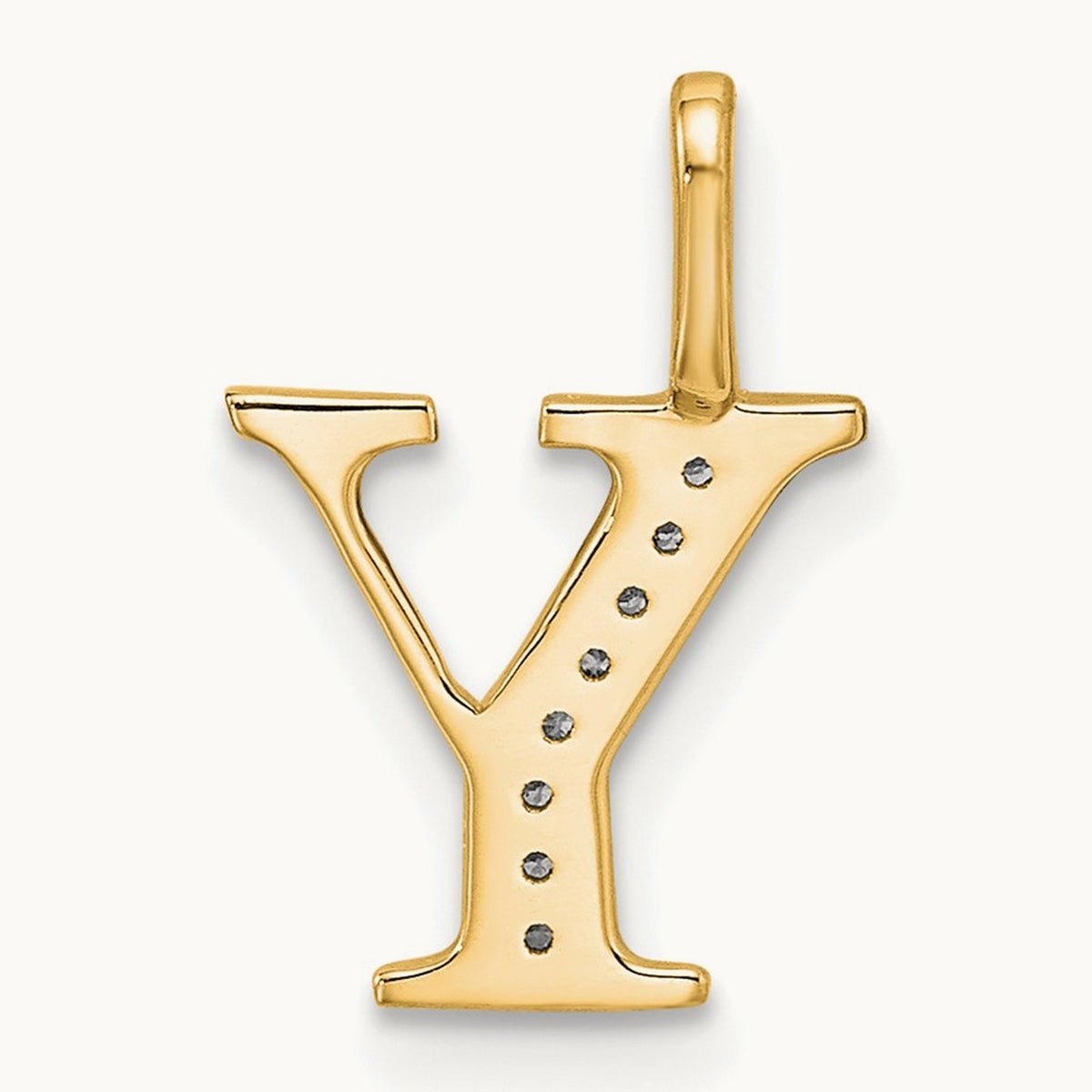 Diamond Letter Y Initial Pendant, 14K
