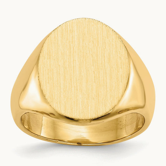 14.0x17. Closed Back Mens Signet Ring, 5mm, 14K